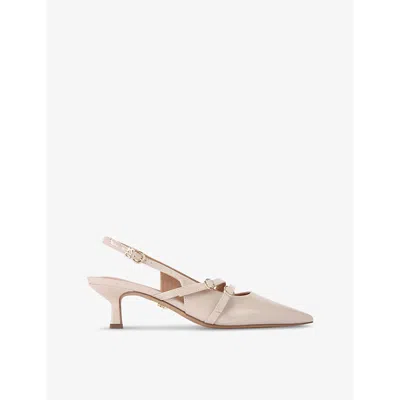 Kg Kurt Geiger Womens Bone Sienna Faux-leather Heeled Courts In Bone
