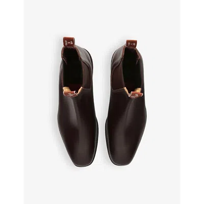R M Williams Ens Dk.brn Com Craftsman Elasticated-panel Leather Ankle Boots In Dk.brn Com