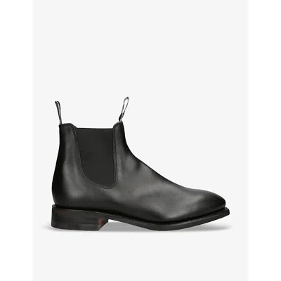 R M Williams Ens Black Craftsman Elasticated-panel Leather Ankle Boots In Black