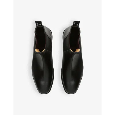 R M Williams Ens Black Craftsman Elasticated-panel Leather Ankle Boots In Black