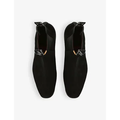 R M Williams Ens Black Craftsman Elasticated-panel Suede Ankle Boots In Black