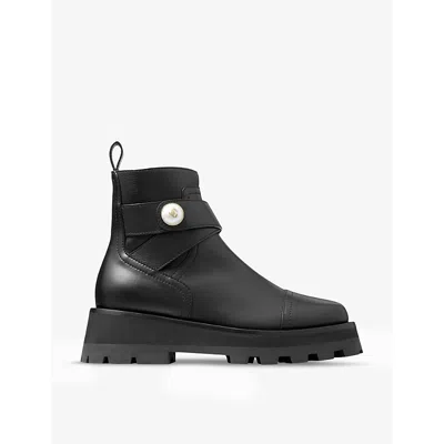 Jimmy Choo Meena Leather Ankle Boots In Black