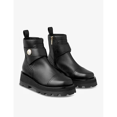 Jimmy Choo Meena Leather Ankle Boots In Black