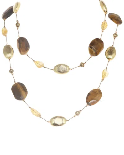 MARGO MORRISON MARGO MORRISON VERMEIL GEMSTONE & PEARL NECKLACE 