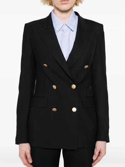 Tagliatore Double-breasted Blazer In Black