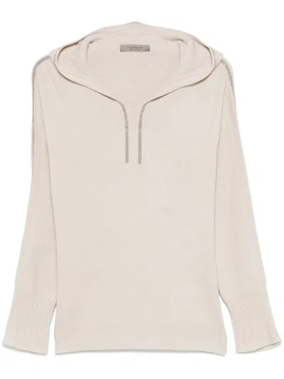 D Exterior Hooded Sweater In Neutral