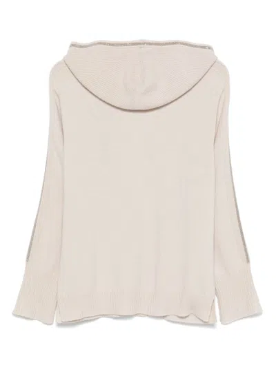 D Exterior Hooded Sweater In Neutral