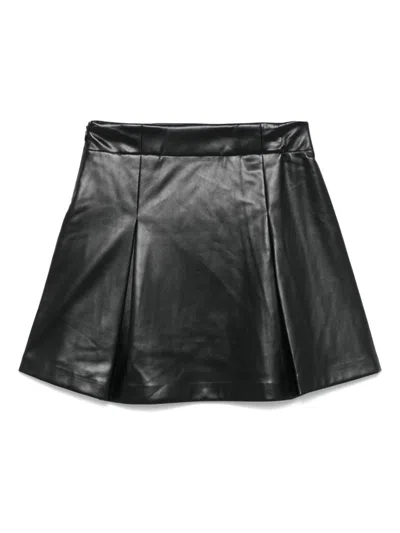 Dkny Flared Hem Mini Skirt With Glossy Finish In Black
