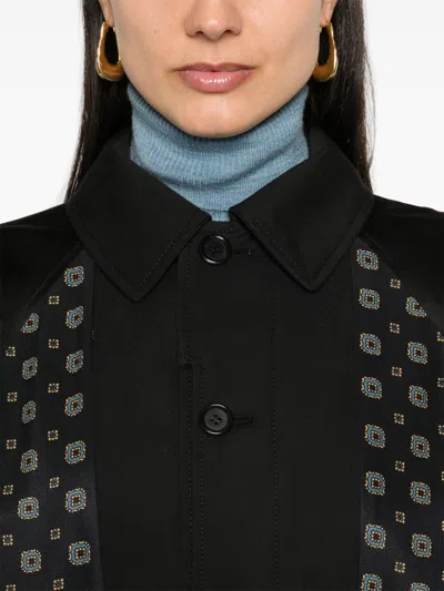 Moschino Graphic-print Coat In Black