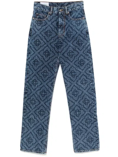 Shop Casablanca Monogram Jeans In Blue