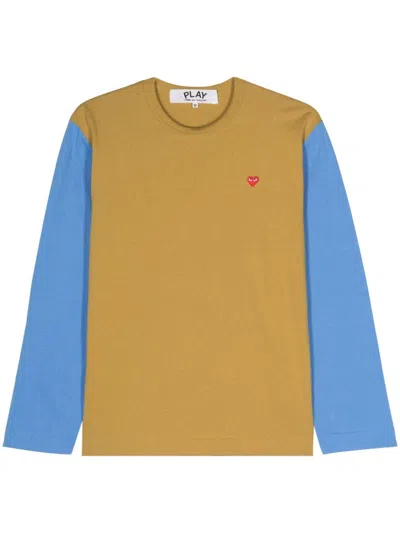 Comme Des Garçons Play Mini Heart-patch T-shirt In Yellow