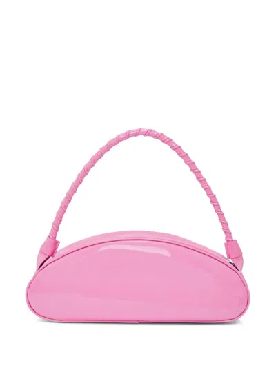 Msgm Logo-debossed Leather Tote Bag In Pink