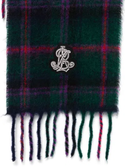 Shop Lauren Ralph Lauren Plaid Check-pattern Scarf In Green