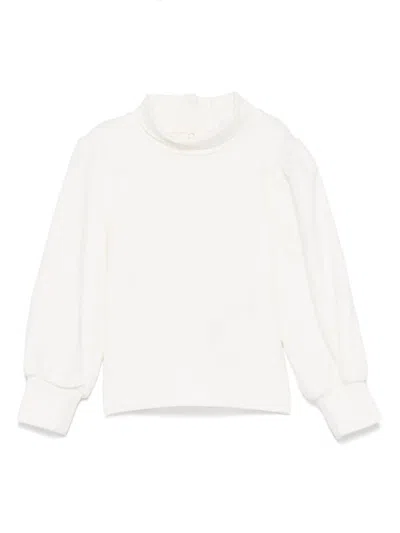 Miss Grant Pleat-detail Sweatshirt In White