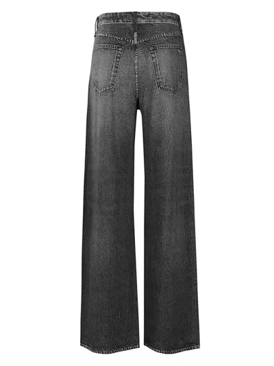 Rag & Bone Gray Miramar Terry Wide-leg Track Pants In Black