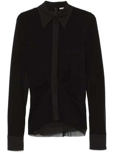 Jil Sander Women Double Layer Shirt In Black