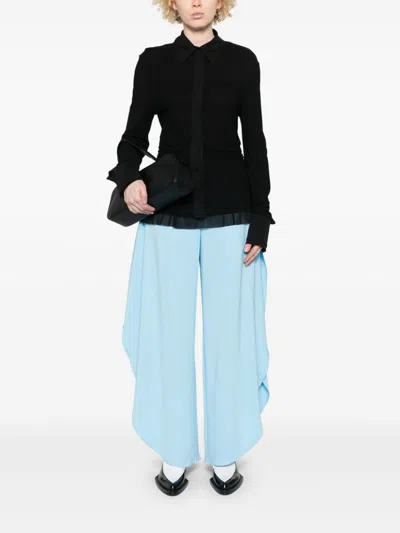 Jil Sander Women Double Layer Shirt In Black