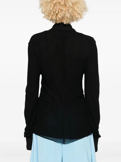 Jil Sander Women Double Layer Shirt In Black