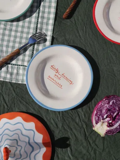 Laetitia Rouget X Browns I Put A Spell On You Porcelain Dessert Plates (set Of Four) In White