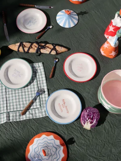 Laetitia Rouget X Browns I Put A Spell On You Porcelain Dessert Plates (set Of Four) In White