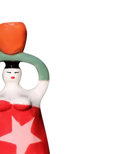 Laetitia Rouget X Browns Sandra Superstar Porcelain Candle Holder (set Of Two) In Red