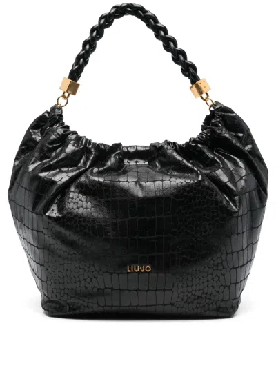 LIU •JO CROCODILE-EFFECT SHOULDER BAG 