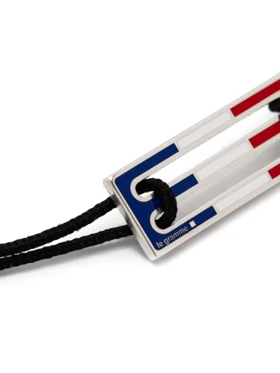 Le Gramme Lacquered Tricolor Cord Bracelet 2,5g In Blue