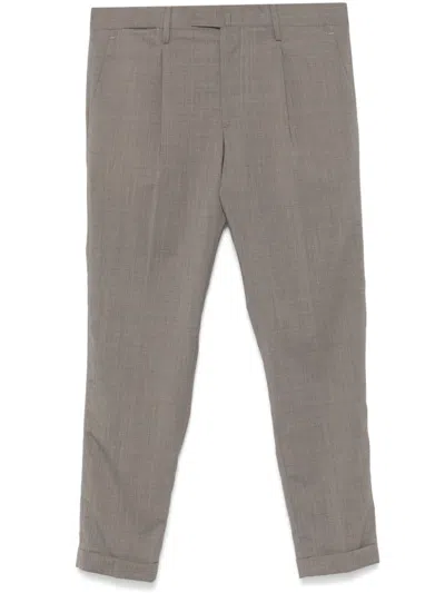 Briglia 1949 Tapered Cropped Trousers In Brown