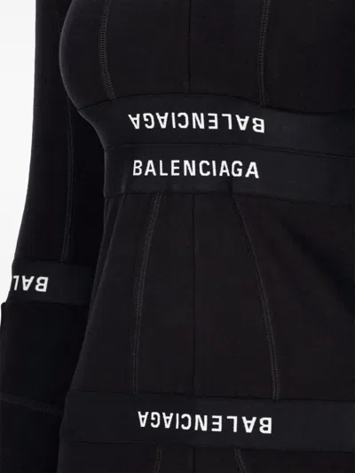 Balenciaga Panelled Mini Dress In Black
