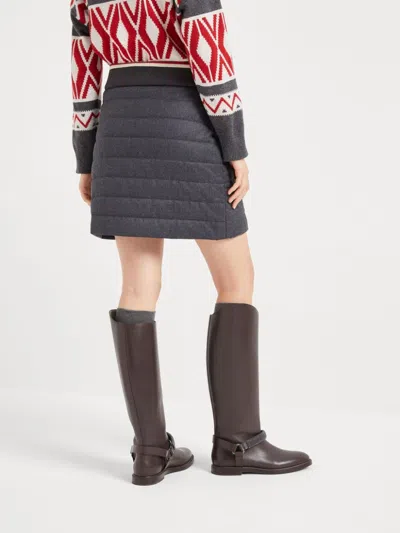 Brunello Cucinelli Padded-design Mini Skirt In Grey