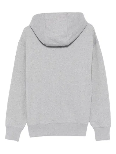 Shop Hugo Boss Rubberised-logo Hoodie In Grey