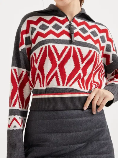 Brunello Cucinelli Padded-design Mini Skirt In Grey