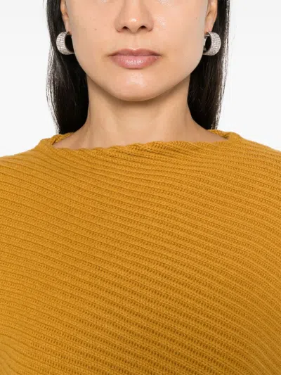 Shop Fabiana Filippi Ribbed Sweater In Yellow