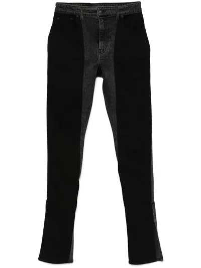 Shop Mugler Bi-color Skinny Jeans In Black