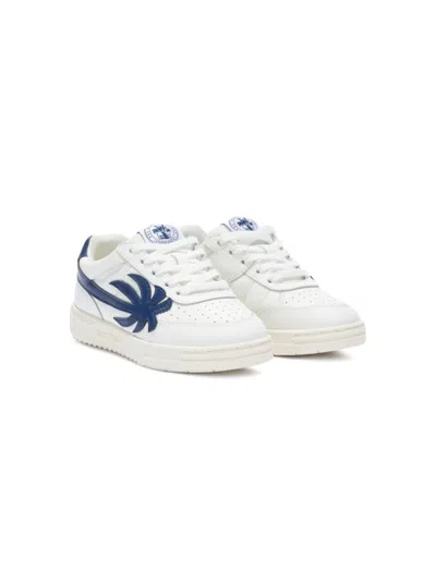 Palm Angels Palm Beach University Leather Sneakers In White