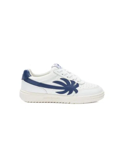 Palm Angels Palm Beach University Leather Sneakers In White