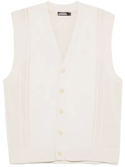 Shop J. Lindeberg Markus Knitted Vest In Neutrals