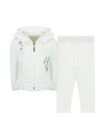 Lapin House Botanical-print Cotton Tracksuit In White
