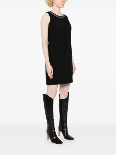Liu •jo Crystal-embellished Mini Dress In Black