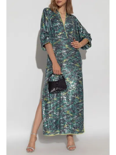 Diane Von Furstenberg Jessel Sequin-embellished Midi Dress In Green