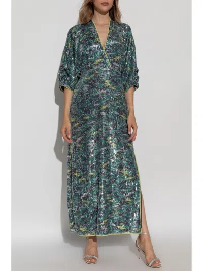 Diane Von Furstenberg Jessel Sequin-embellished Midi Dress In Green