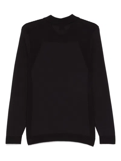 Hugo Boss Rubberised-logo Sweater In Black