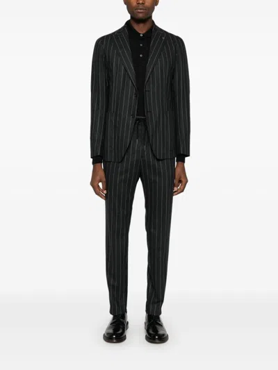 Tagliatore Montecarlo Gessato Largo Nero 90 Lana 5 Cach 3 Ny 2 Ly Dresses Black In Grey