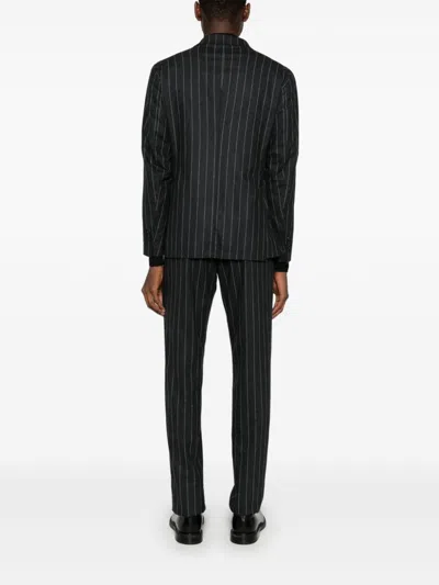 Tagliatore Montecarlo Gessato Largo Nero 90 Lana 5 Cach 3 Ny 2 Ly Dresses Black In Grey