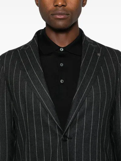 Tagliatore Montecarlo Gessato Largo Nero 90 Lana 5 Cach 3 Ny 2 Ly Dresses Black In Grey