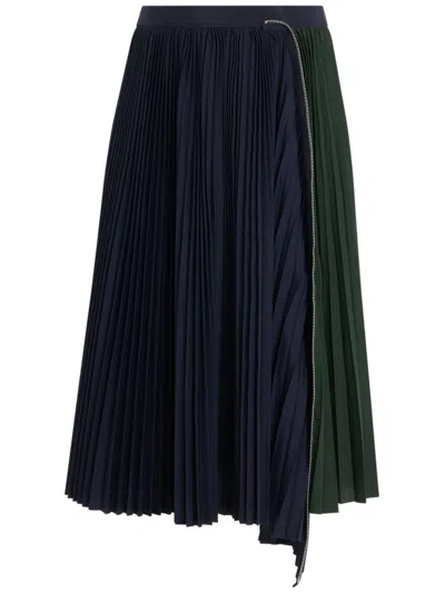 拼接中长半身裙