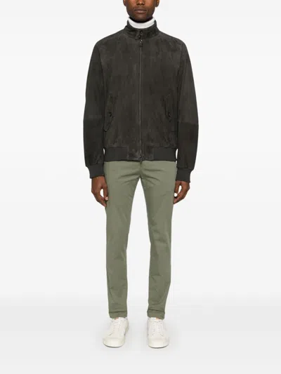 Baracuta G9 Harrington Panelled Suede Jacket In Black