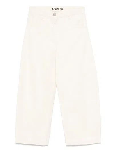 Aspesi Logo-tag Straight Jeans In Neutrals