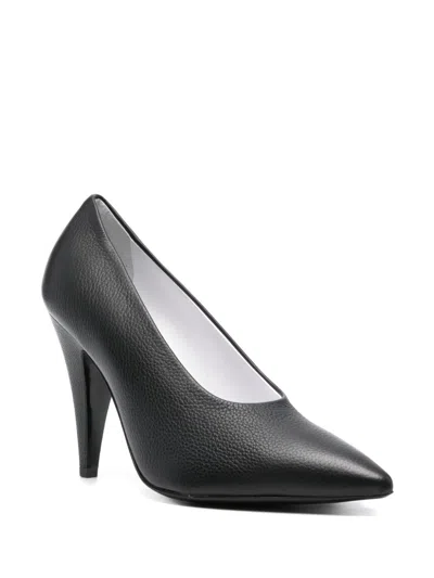 Moschino 100mm Leather Pumps In Black