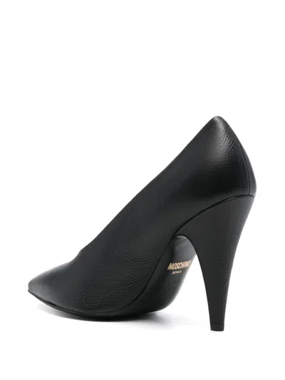 Moschino 100mm Leather Pumps In Black